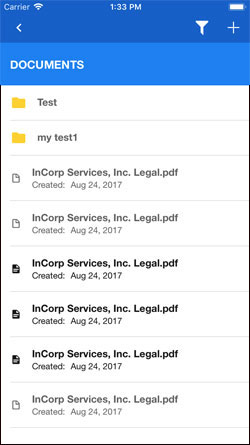 EMS App Documents Screen