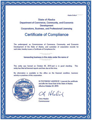 sample certificate of good standing