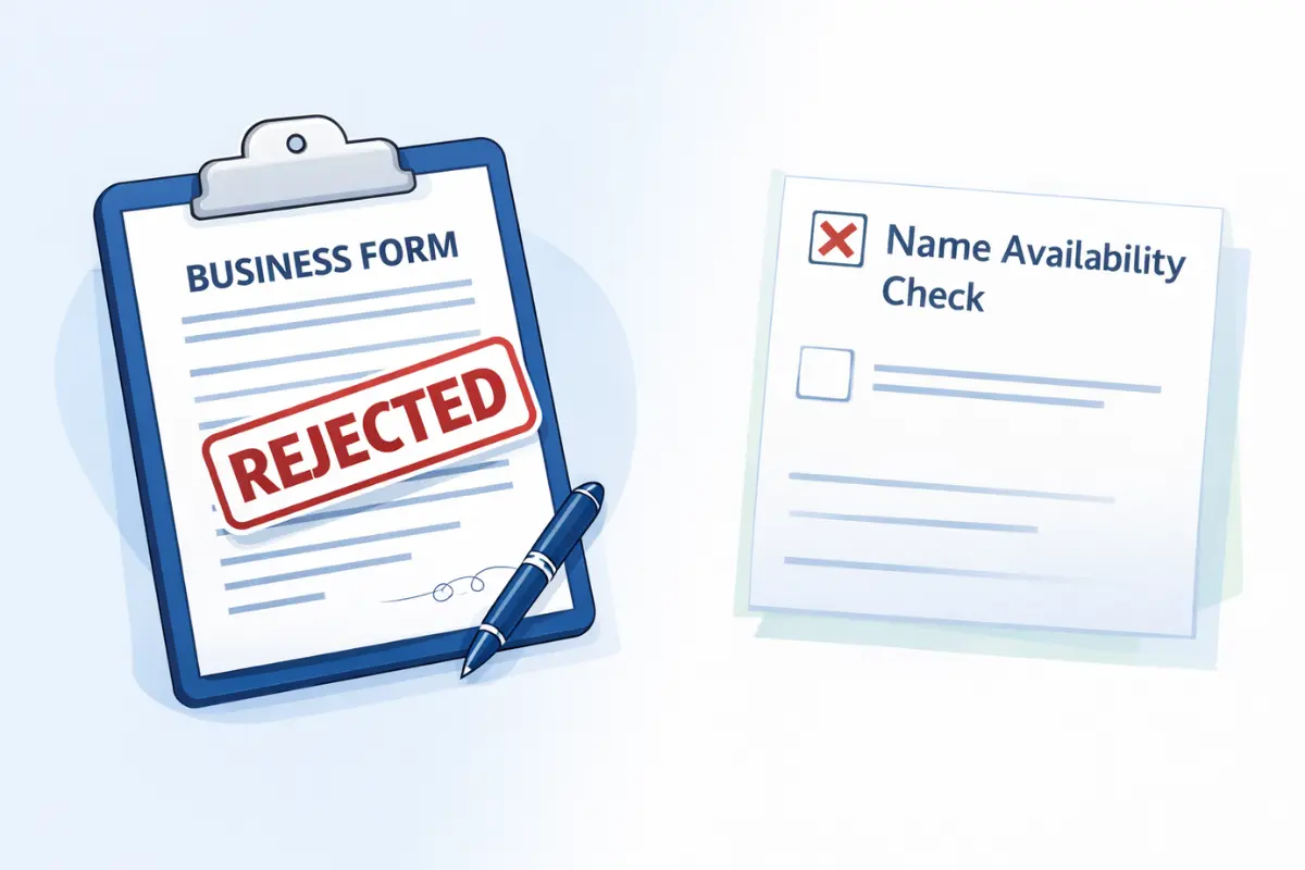 Articles of Amendment rejected due to name availability issues and business name check requirements when filing Certificate of Amendment LLC.
