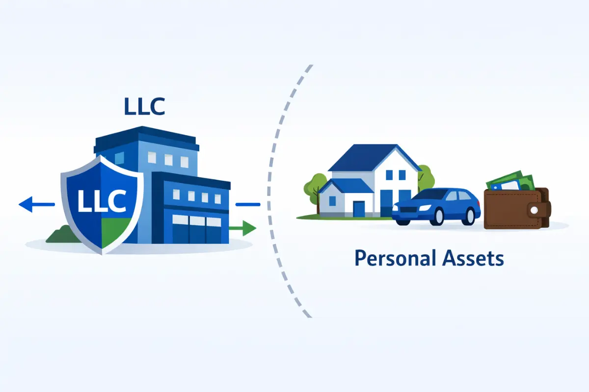 Multi-member LLC liability protection separating business assets from personal assets