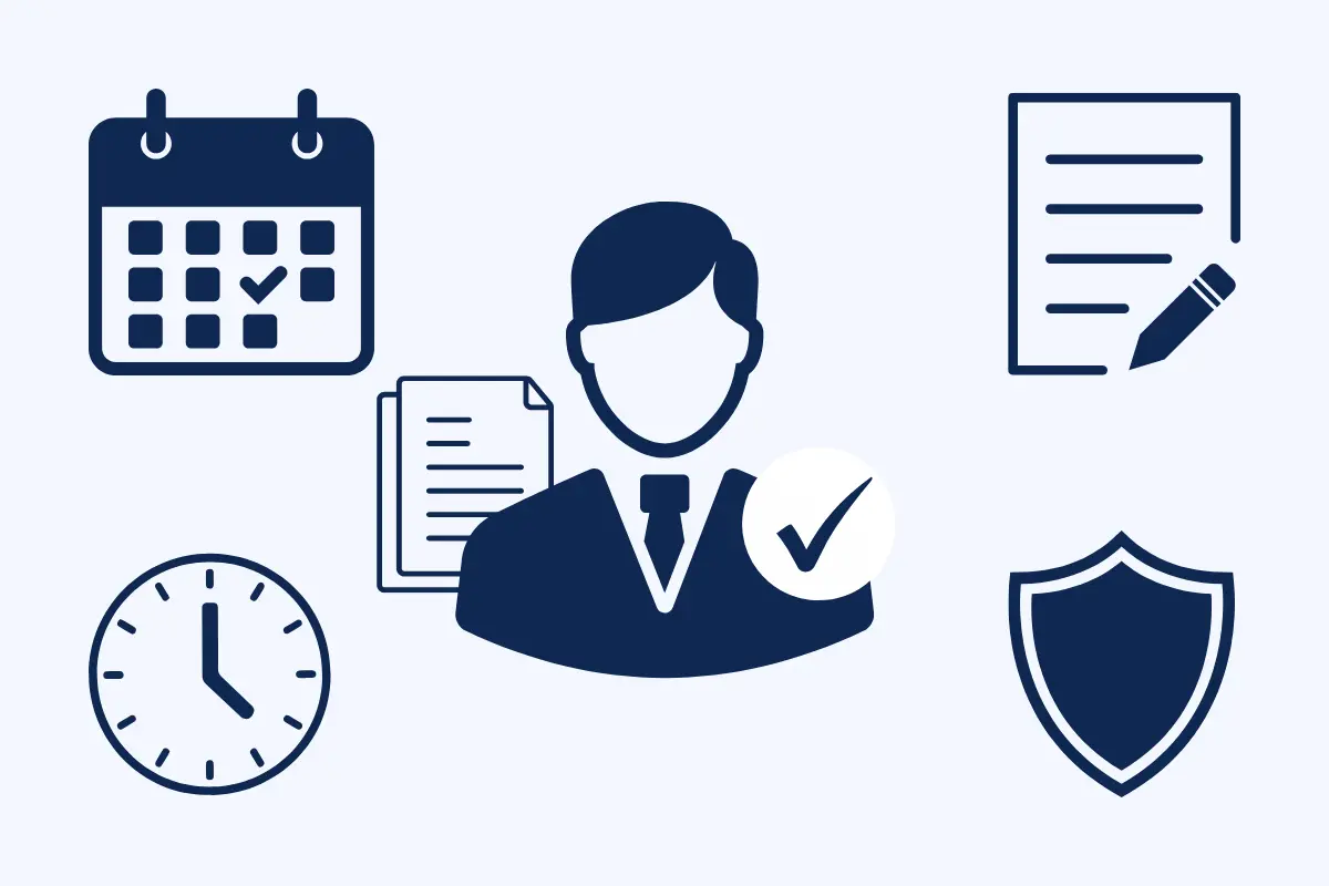 Professional registered agent services showing scheduling document handling compliance protection and business support for company legal requirements.