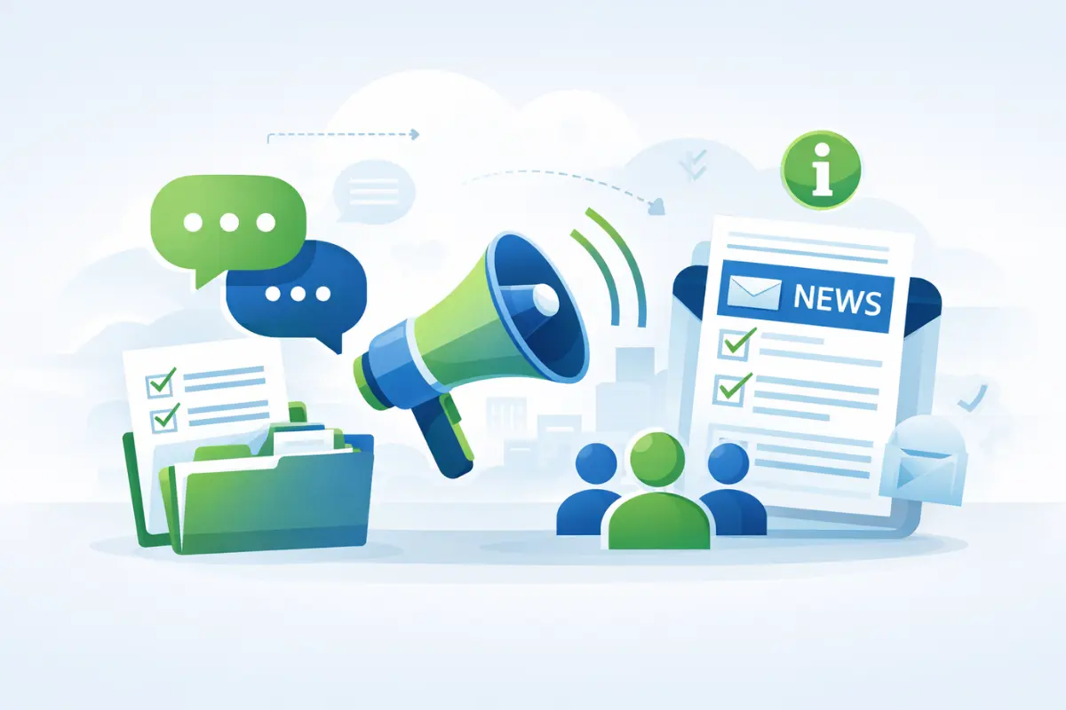 Communicating compliance changes and regulatory requirements for mergers through news updates and stakeholder notifications for post-merger compliance management.