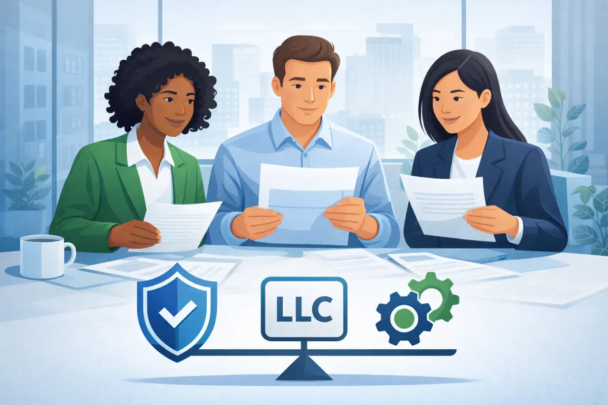 Key benefits of forming an LLC showing personal asset protection for business owners with limited liability company structure providing liability shield and operational flexibility.