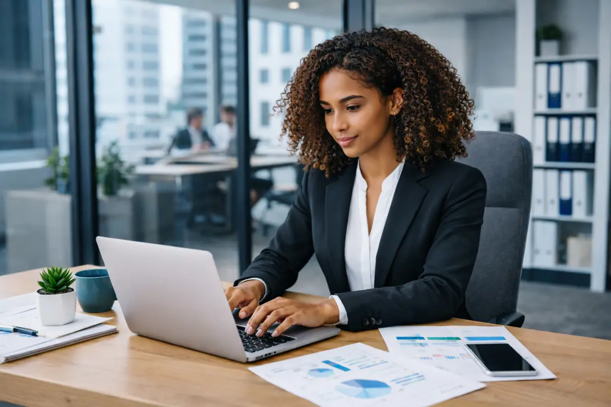 Modern entrepreneur from LLC generation managing professional business showing early LLC formation success