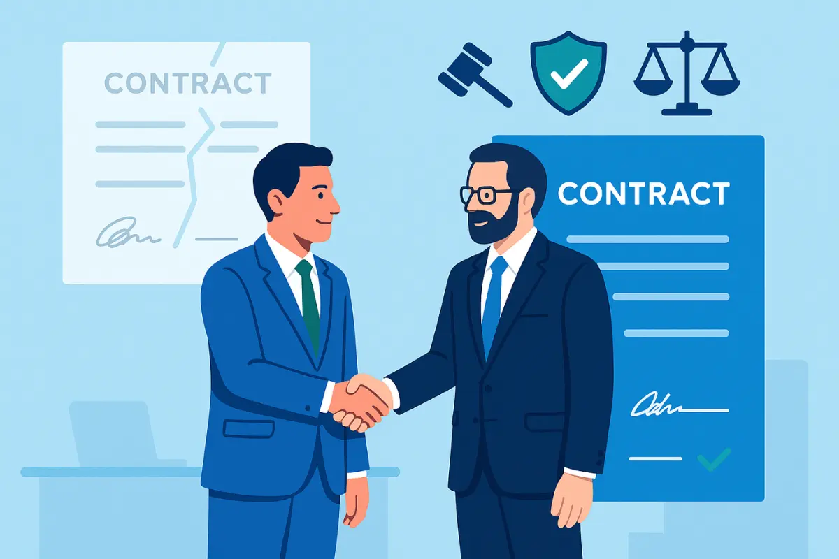 Business partners signing legal contract with proper agreements to avoid common compliance mistakes entrepreneurs make