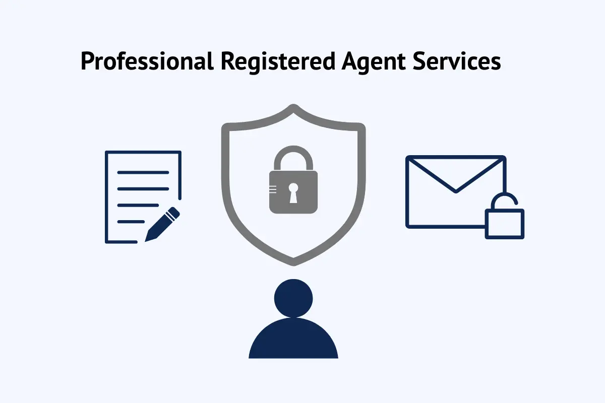 Professional registered agent services showing document handling privacy protection and secure communication for business legal compliance requirements.
