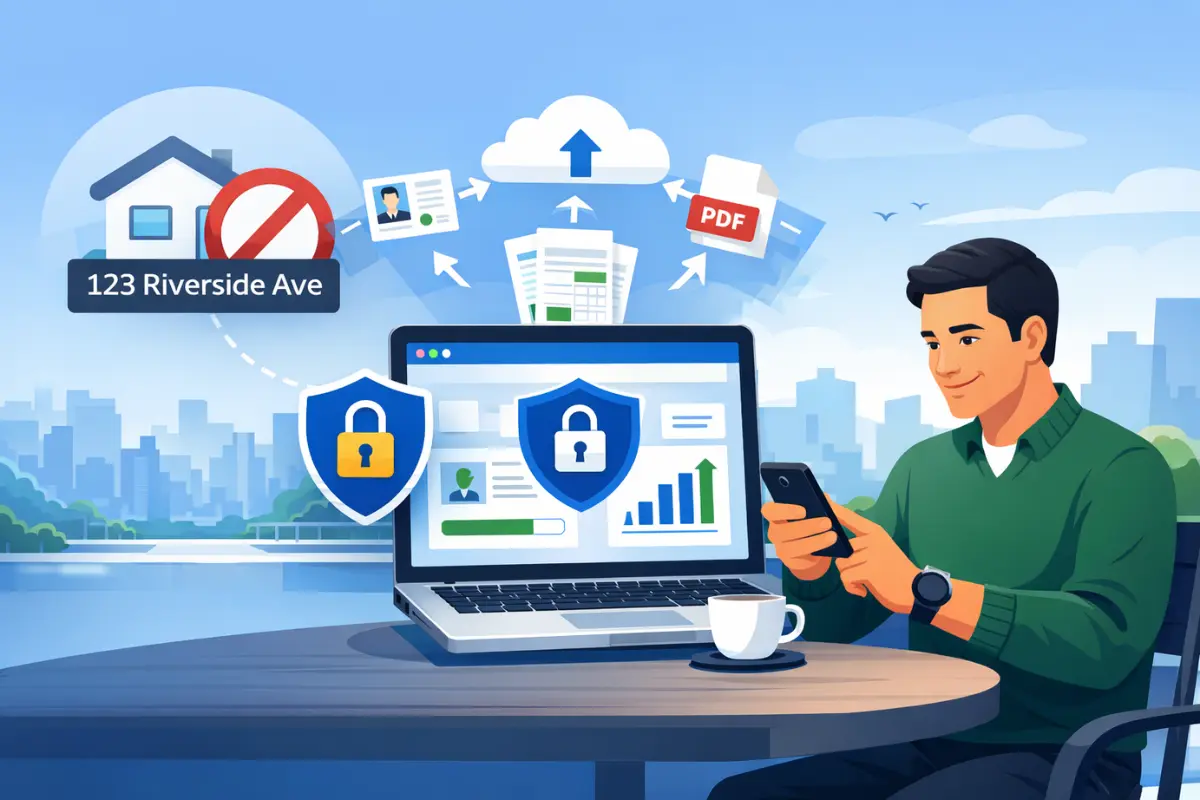 Business owner using registered agent services for LLC to protect private home address and securely manage legal compliance documents online