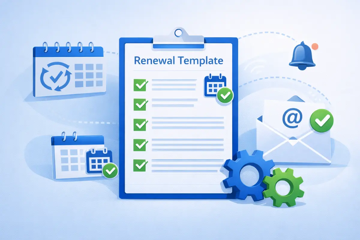 Renewal template for organizing renewal dates for multi-state companies with automated renewal reminders and software solutions for tracking entity renewal deadlines.