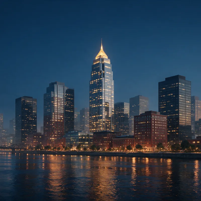 Wilmington riverfront skyline at dusk - incorporating in Delaware